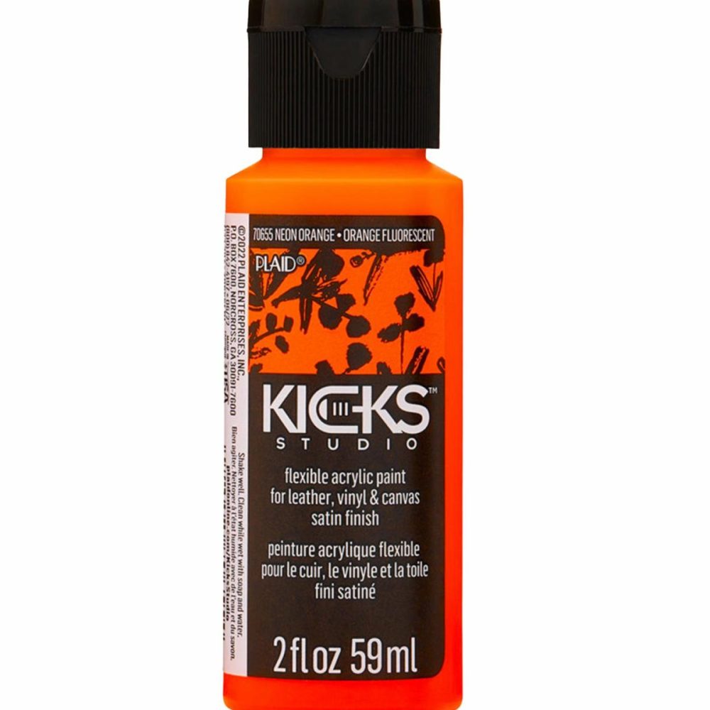 Art Supplies |  Kicks Studio Flexible Shoe Acrylic Paint – Neon Orange Art Supplies Art Supplies