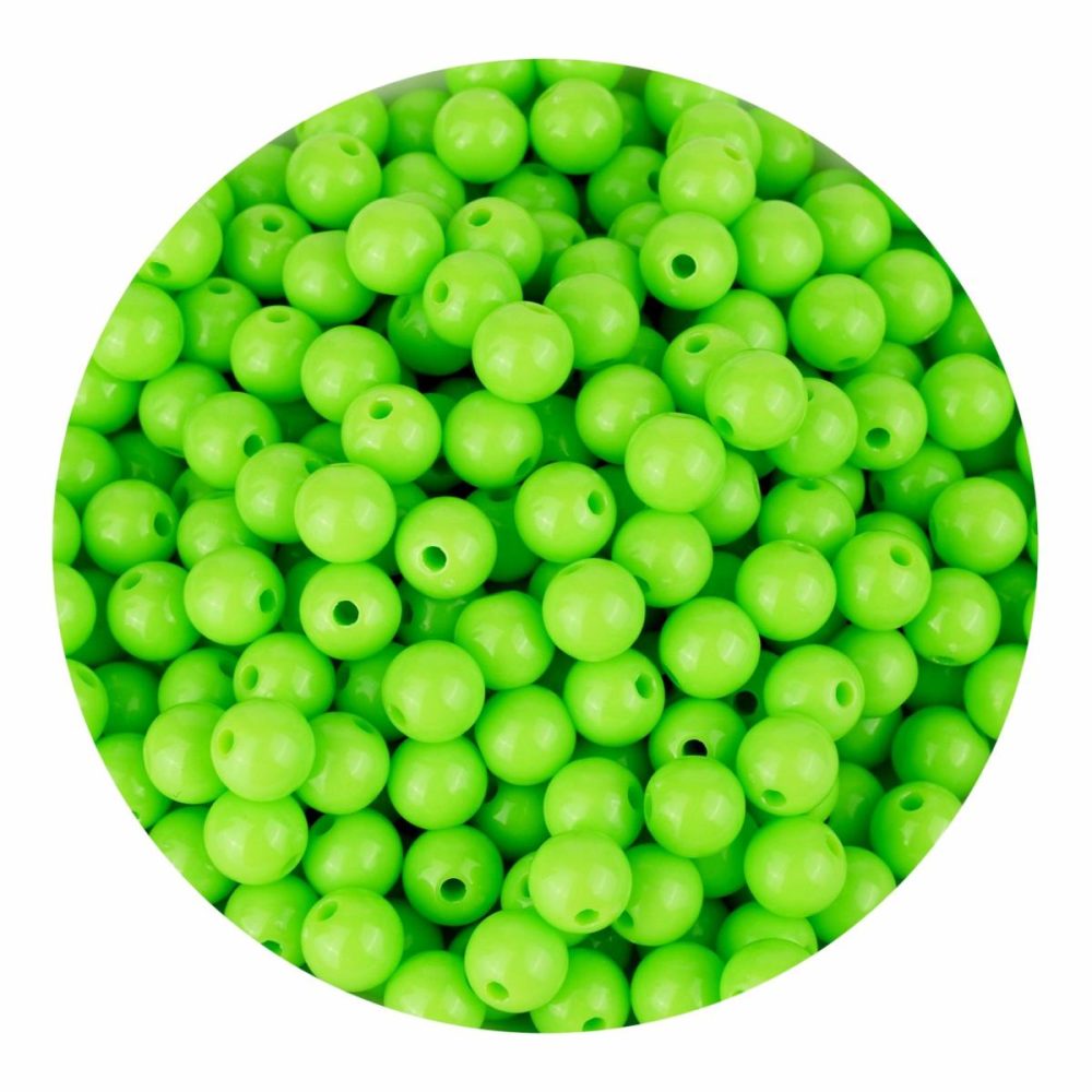 Jewelry & Silicone Beads |  Acrylic Round String Beads – Lime DIY Craft Jewelry & Silicone Beads