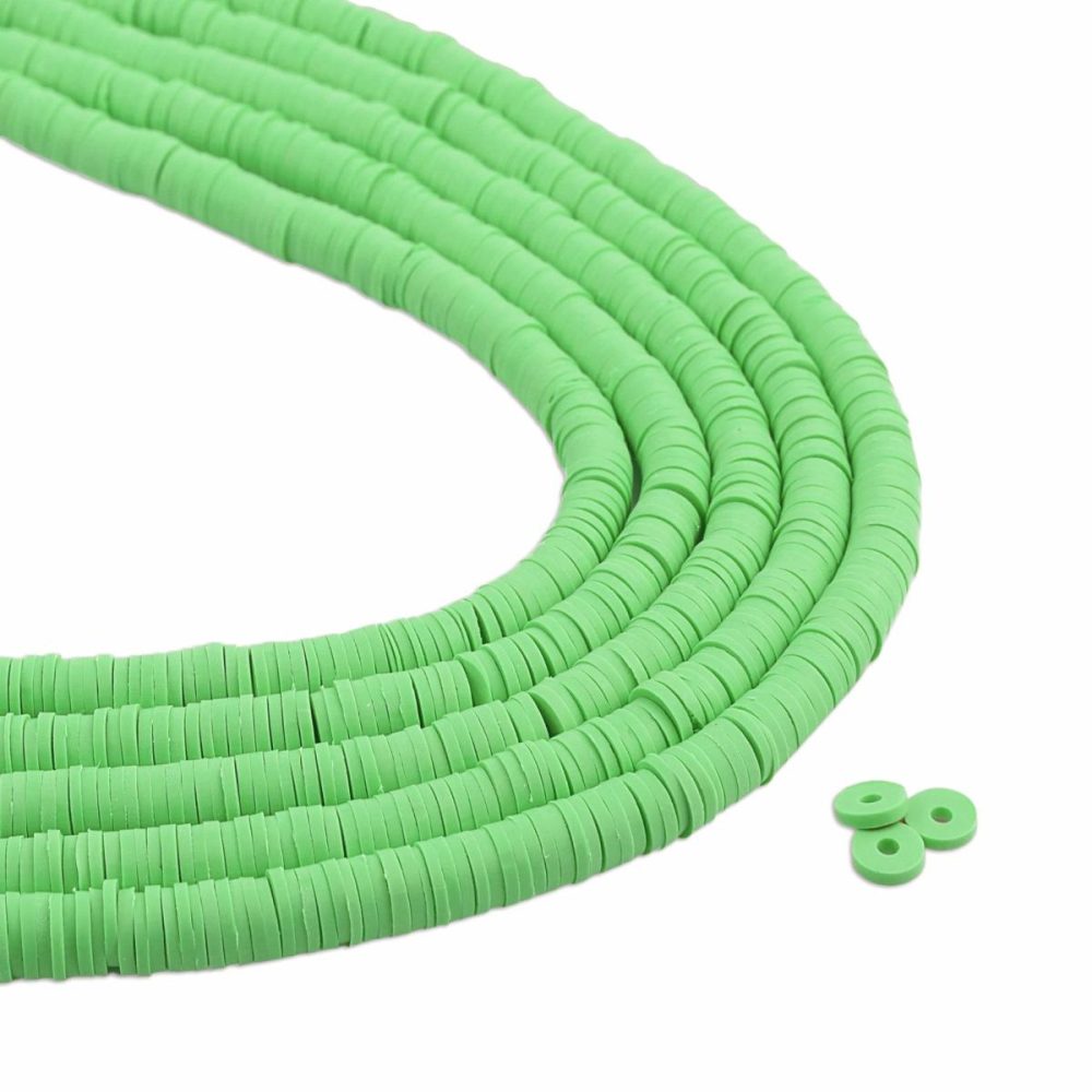 Jewelry & Silicone Beads |  Heishi Surfer Friendship Beads – Sage Green DIY Craft Jewelry & Silicone Beads