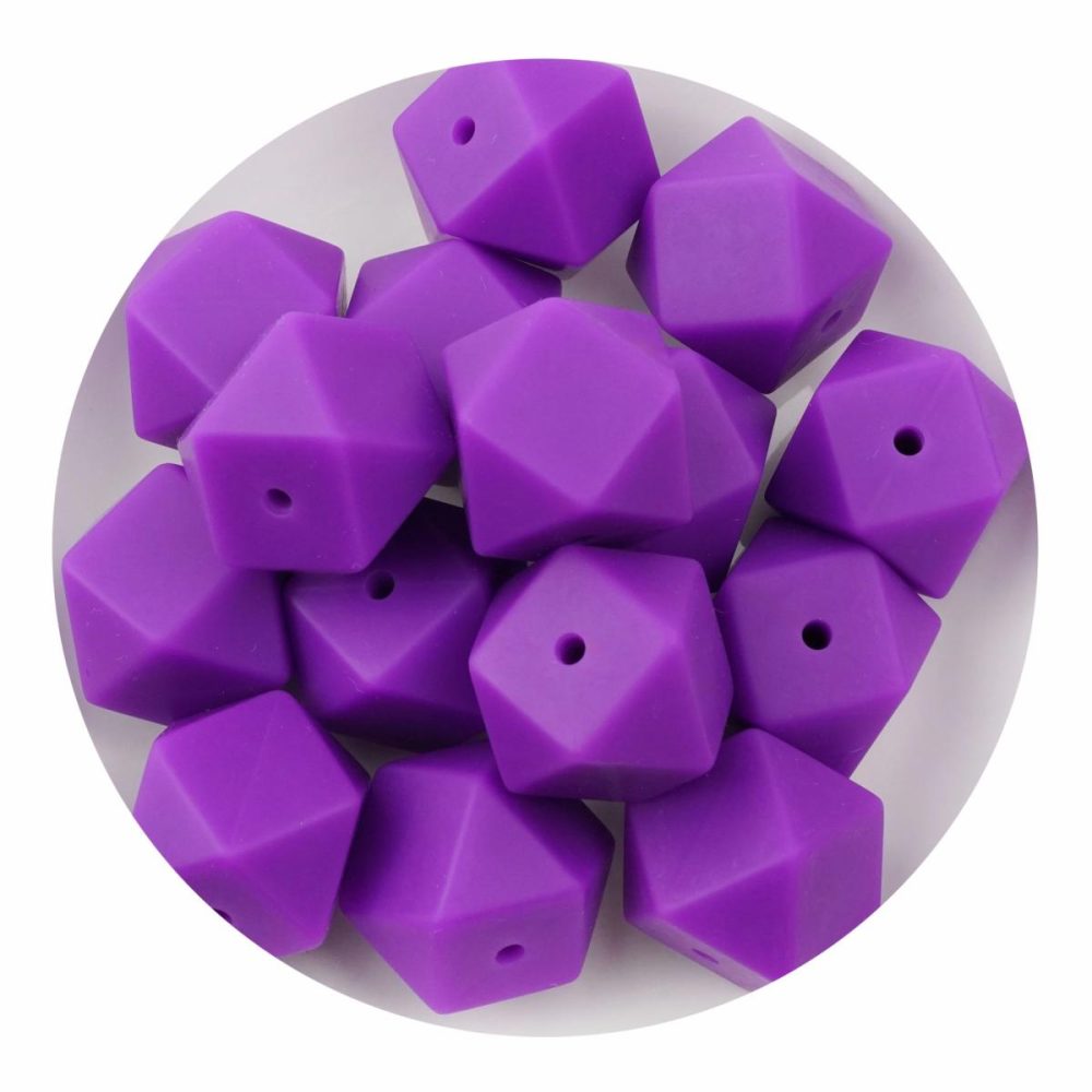 Jewelry & Silicone Beads |  Silicone Bead Hexagon – Purple DIY Craft Jewelry & Silicone Beads